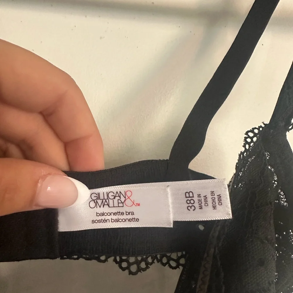 Gilligan & O’Malley Black Lace Balconette Bra – Size 38B